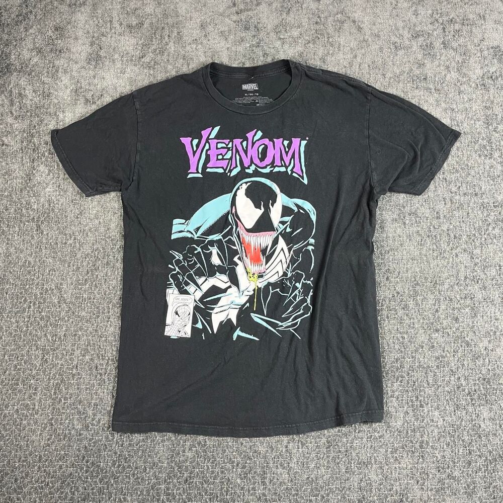 Marvel Men's Black and Grey T-shirt